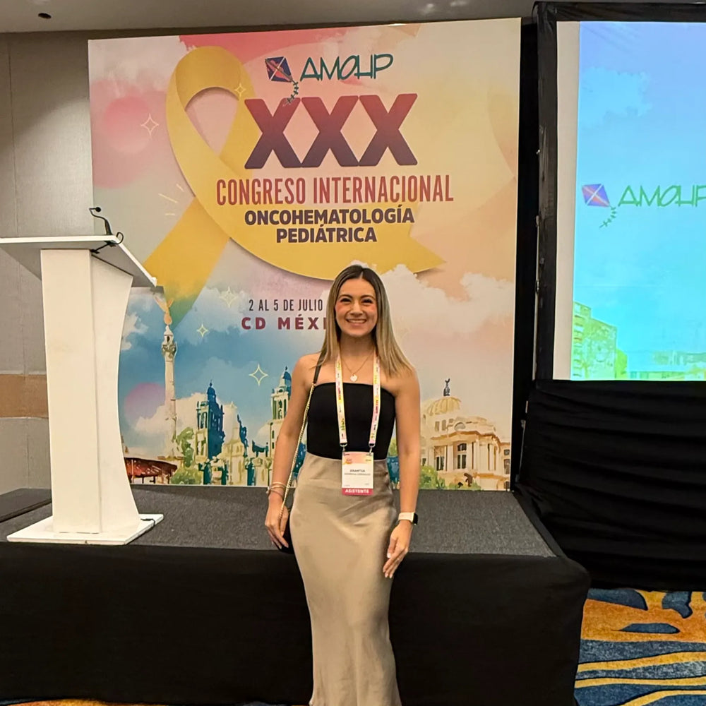 Arantxa Espinosa Grimaldo asistiendo al Congreso Internacional AMOHP de Oncohematología Pediátrica.
